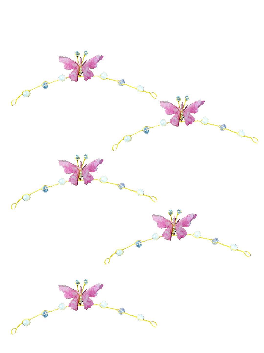 

Hair Flare Women Set Of 5 Embellished Butterfly Hair Accessory Set, Purple