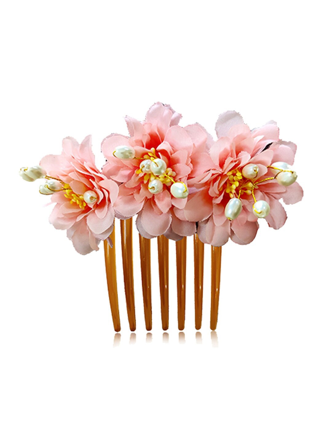 

Hair Flare Artificial Flower Comb Pin, Pink