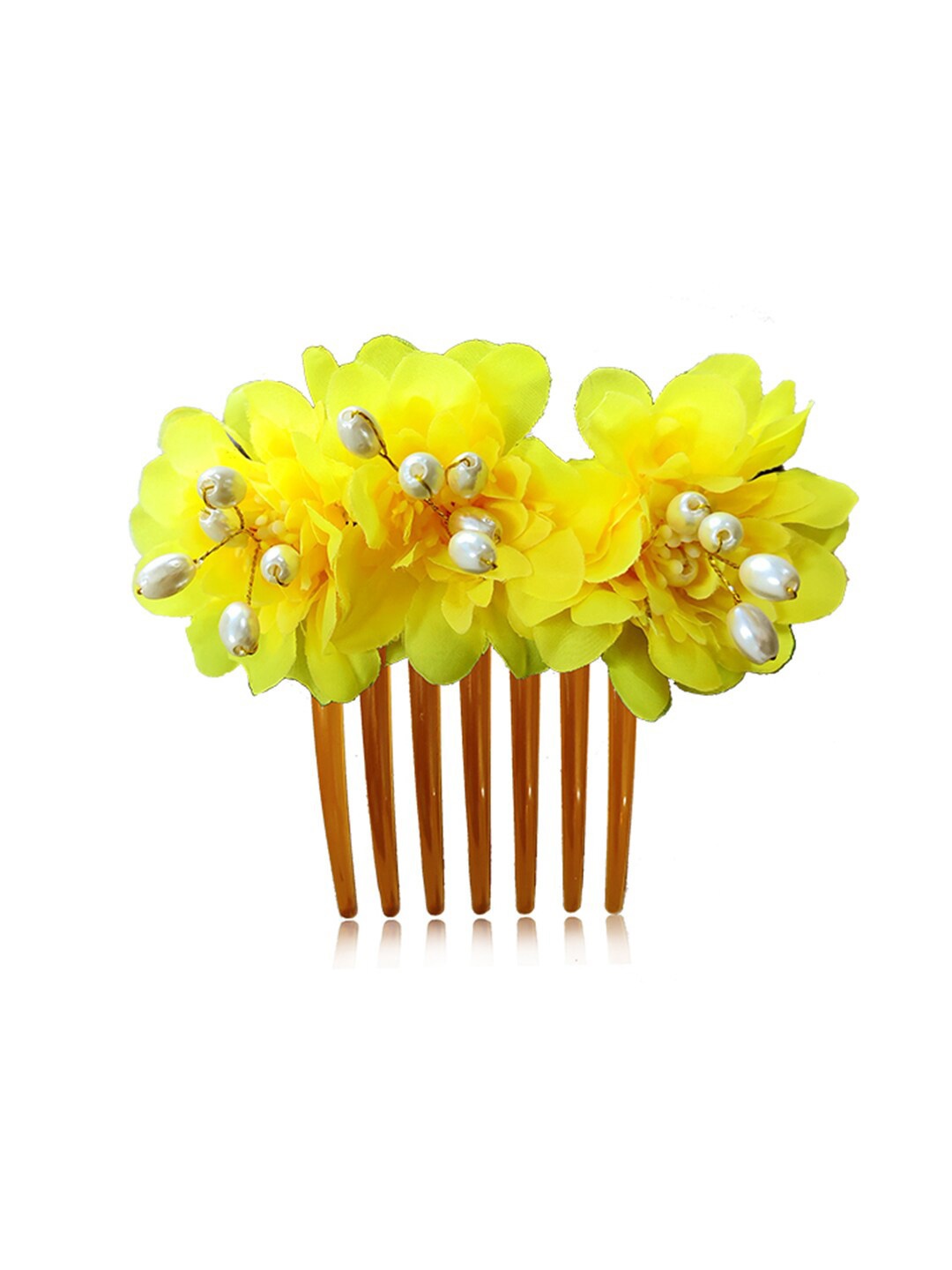 

Hair Flare Women Artificial Lily Flower Shaped Wedding Hair Pins, Yellow