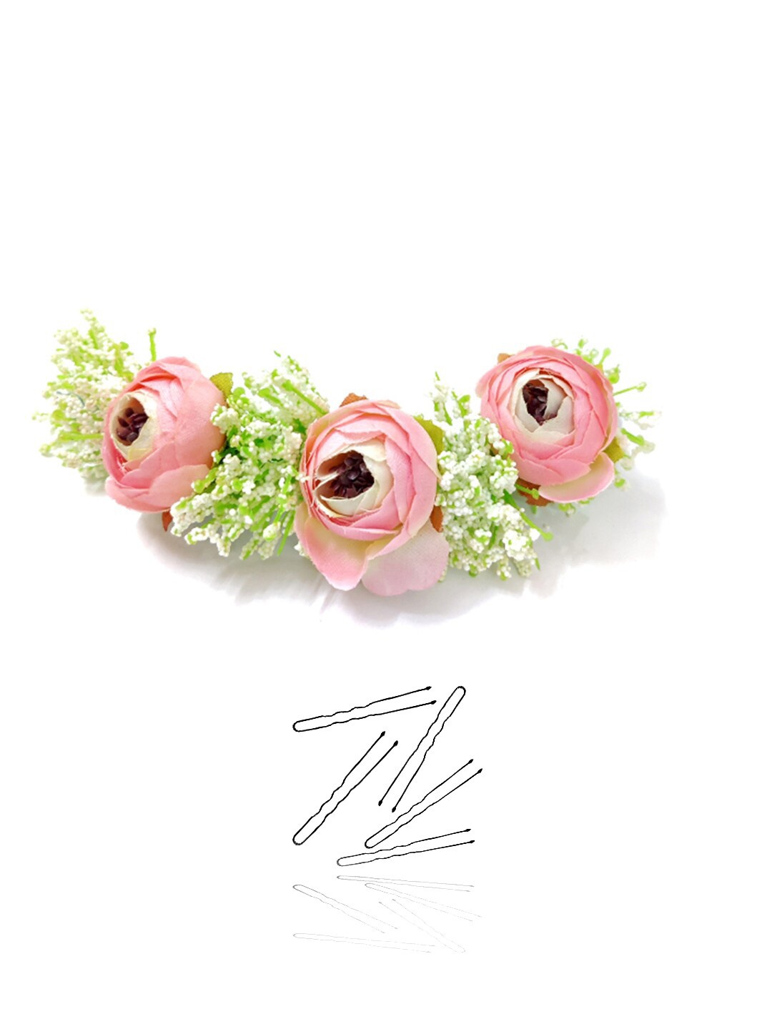 

Hair Flare Artificial Flowers & Hair Pins Hair Accessory Set, Pink