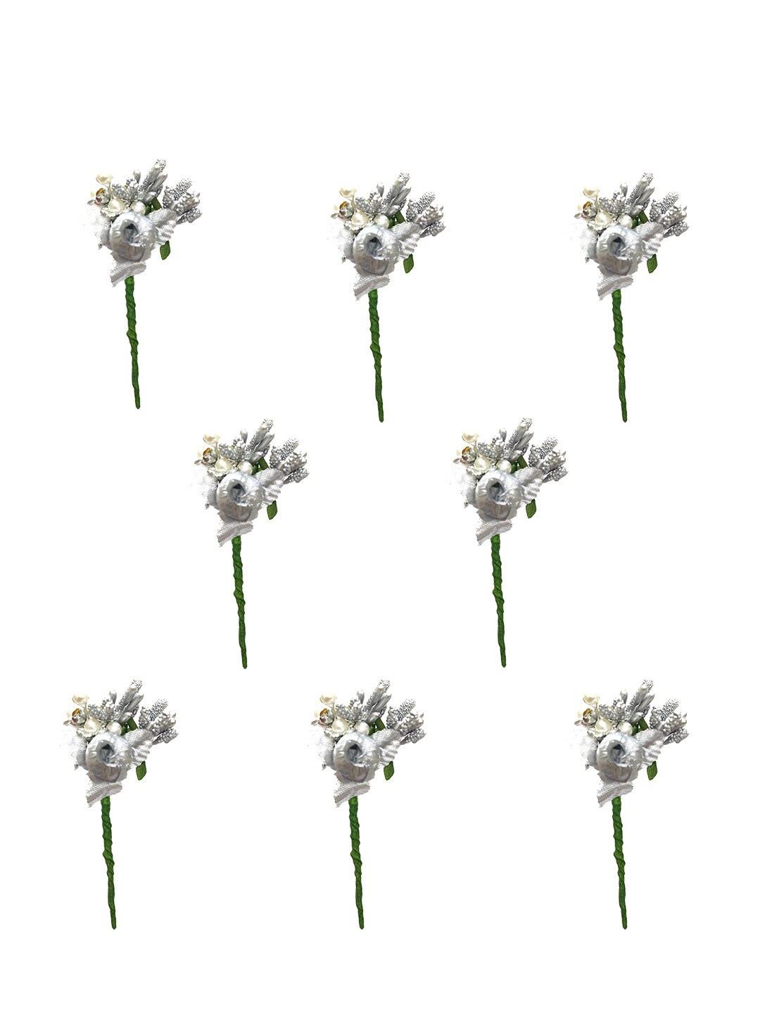

Hair Flare Women Set Of 8 Embellished Hair Accessory Set, Silver