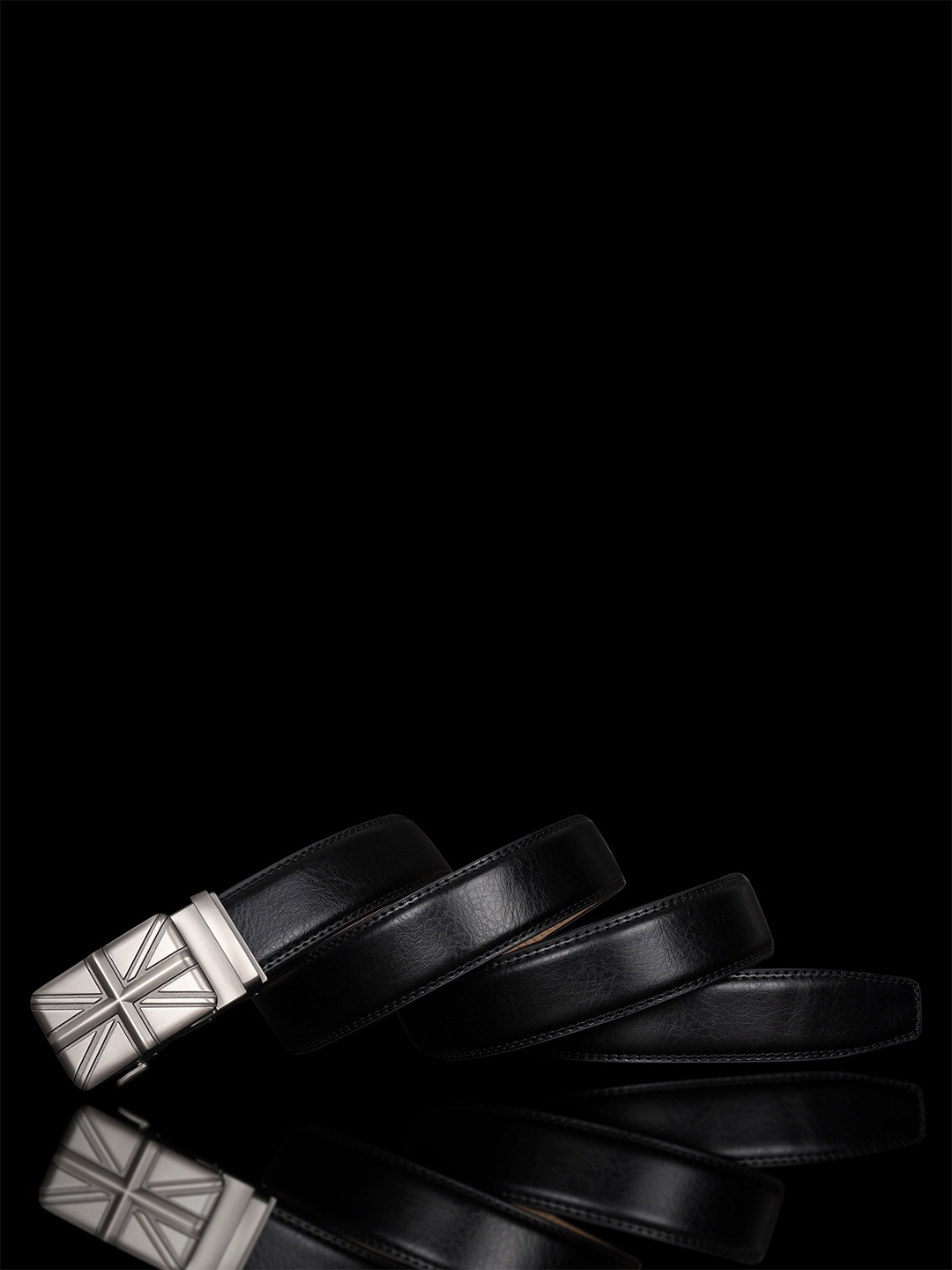 

BANGE Men Textured Leather Formal Belt, Black