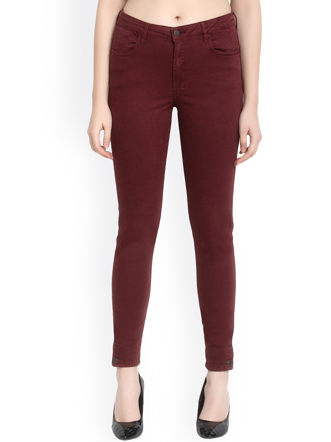 

GUTI Women Stretchable Skinny Fit Jeans, Maroon