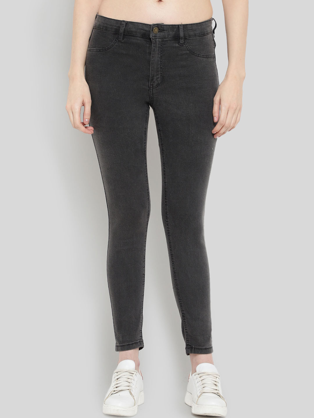 

GUTI Women Skinny Fit Mid-Rise Stretchable Jeans, Grey