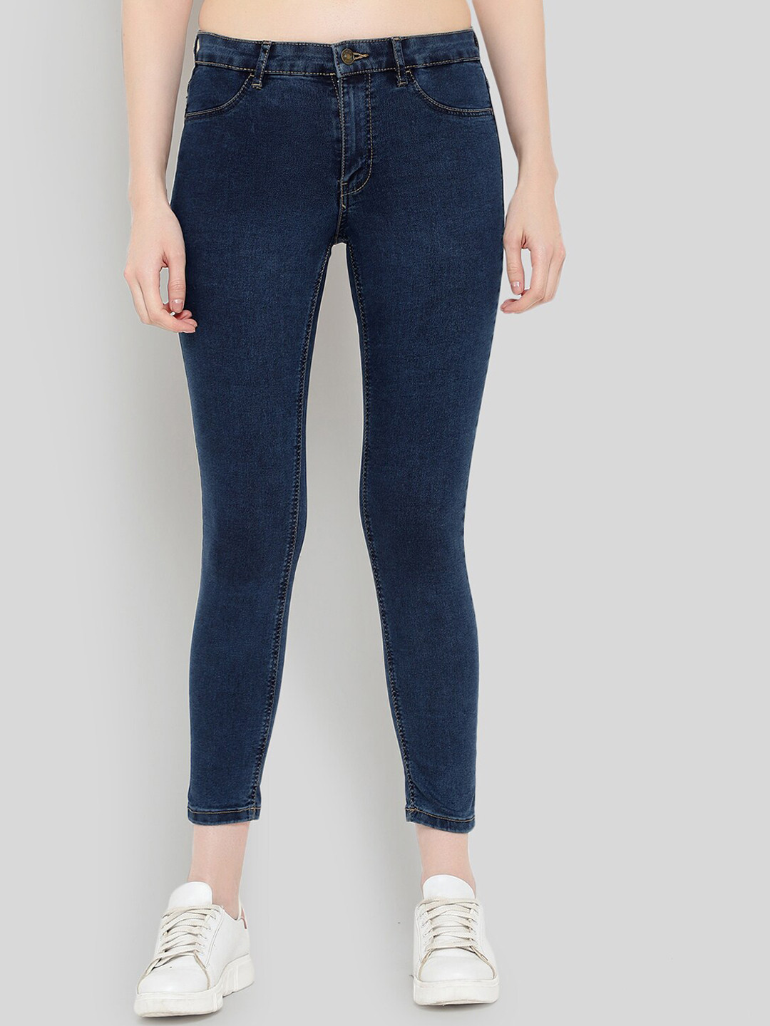 

GUTI Women Skinny Fit Mid-Rise Stretchable Jeans, Blue