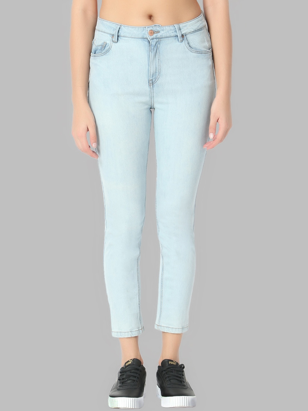 

GUTI Women Slim Fit Light Fade High-Rise Stretchable Jeans, Blue