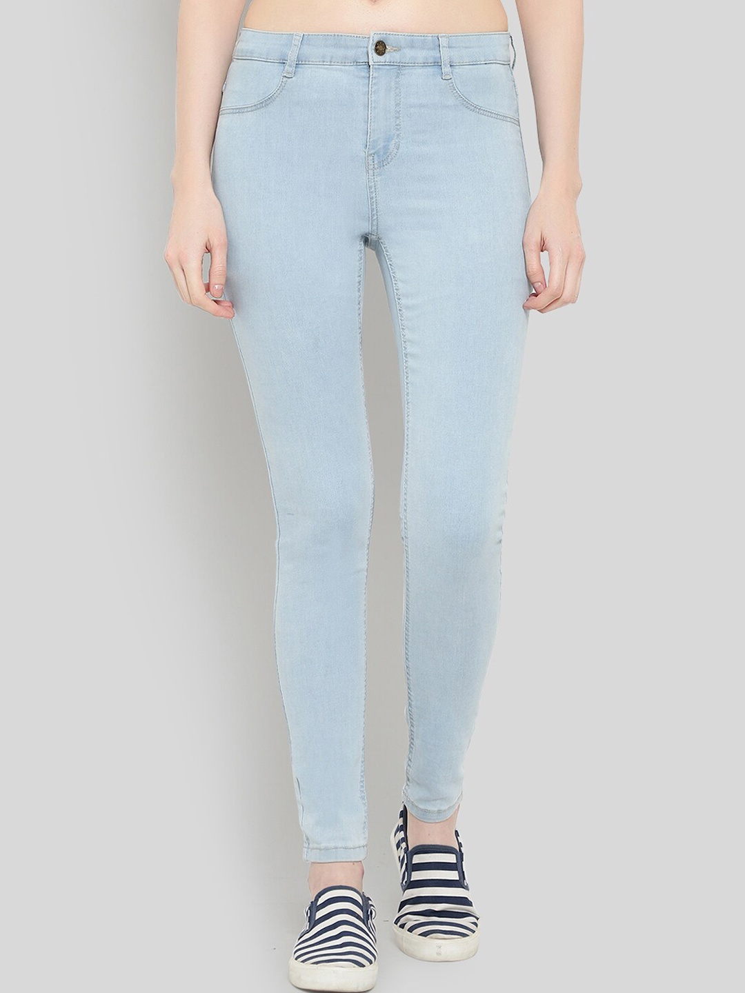 

GUTI Women Skinny Fit Light Fade Stretchable Cotton Jeans, Blue