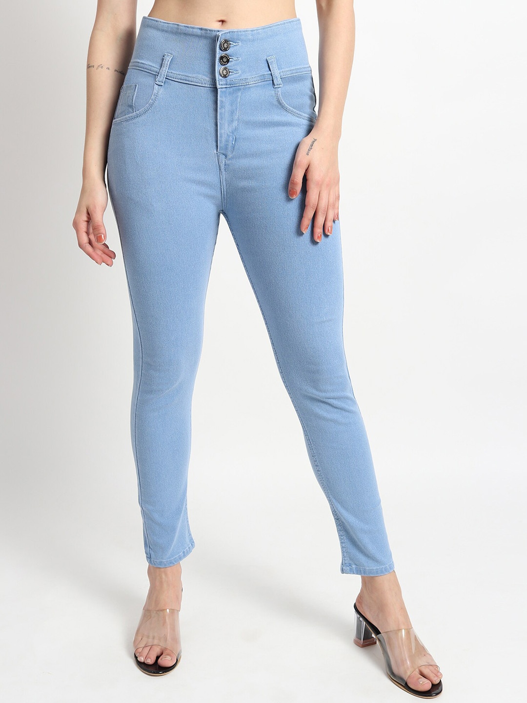 

TYFFYN Women Jean Slim Fit Stretchable High Rise Jeans, Blue