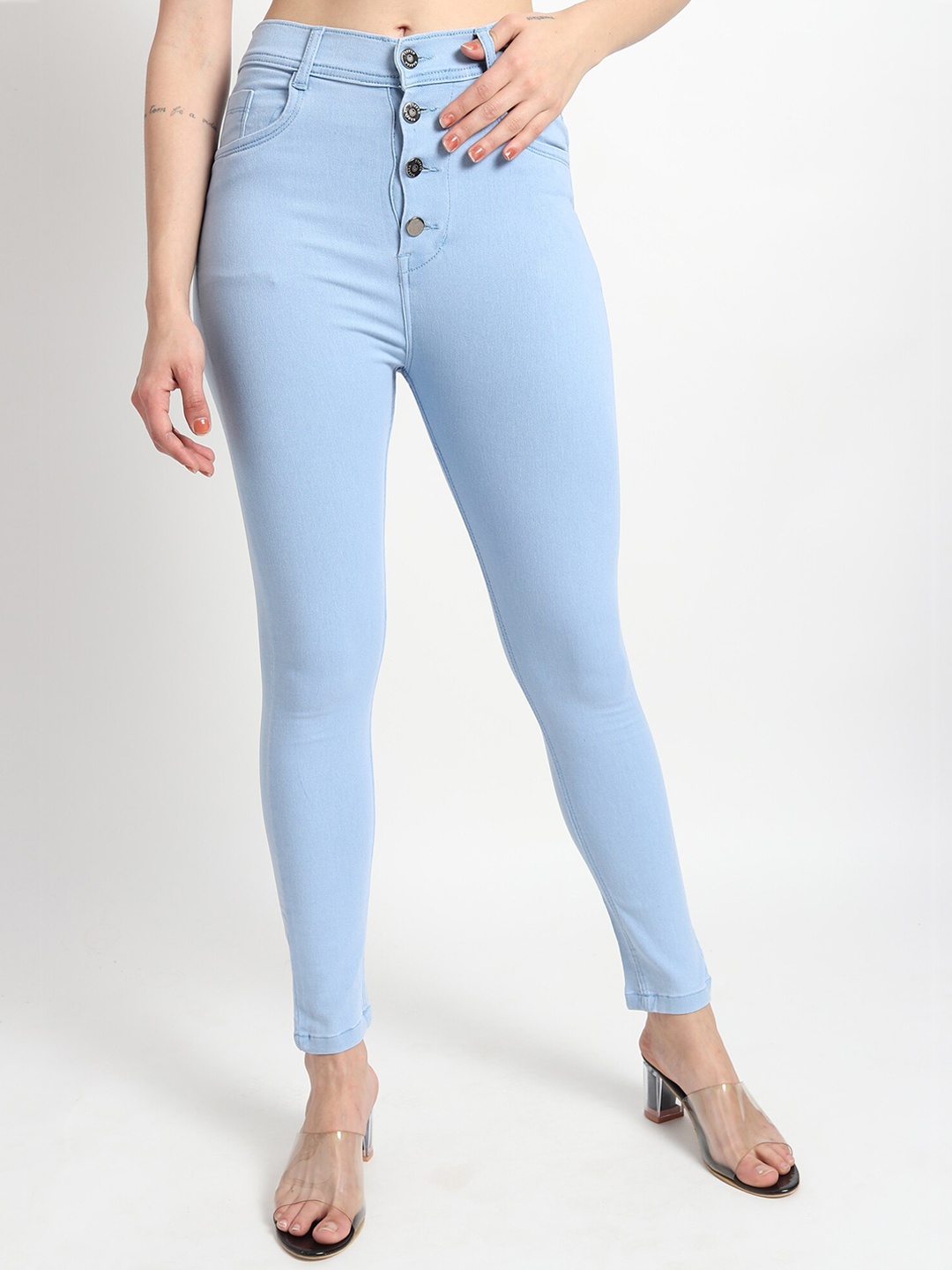 

TYFFYN Women Jean Slim Fit High-Rise Stretchable Jeans, Blue