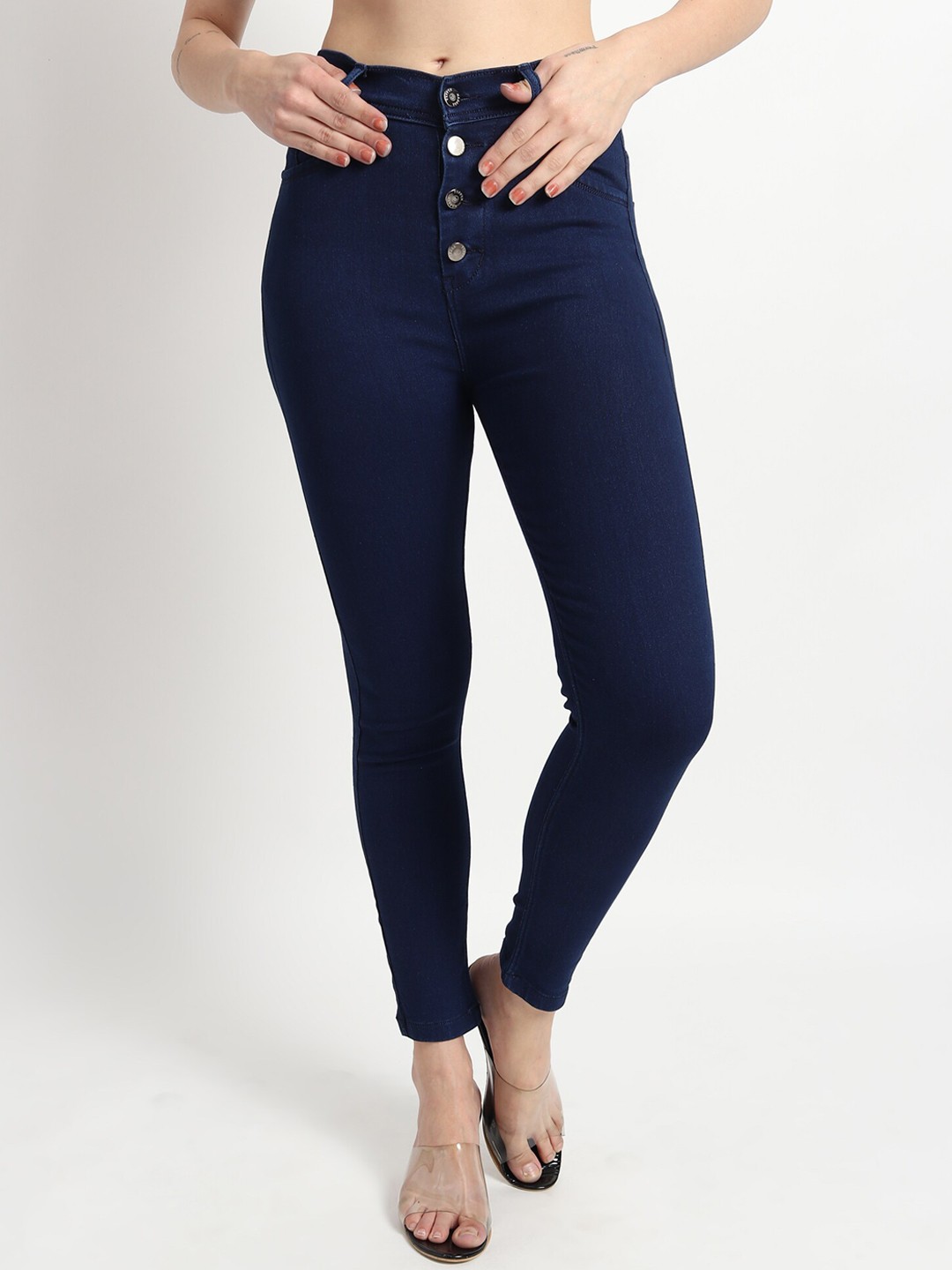

TYFFYN Women Slim Fit High-Rise Stretchable Jeans, Blue