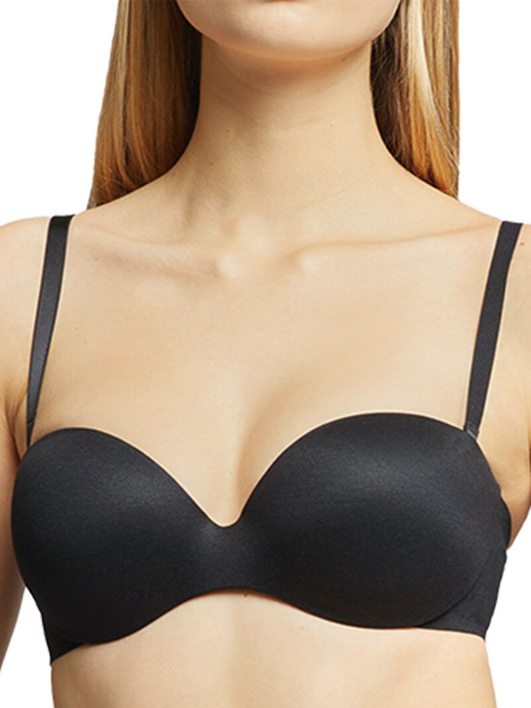 

YAMAMAY Lightly Padded Underwired 360 Degree Support Plunge Bra, Black