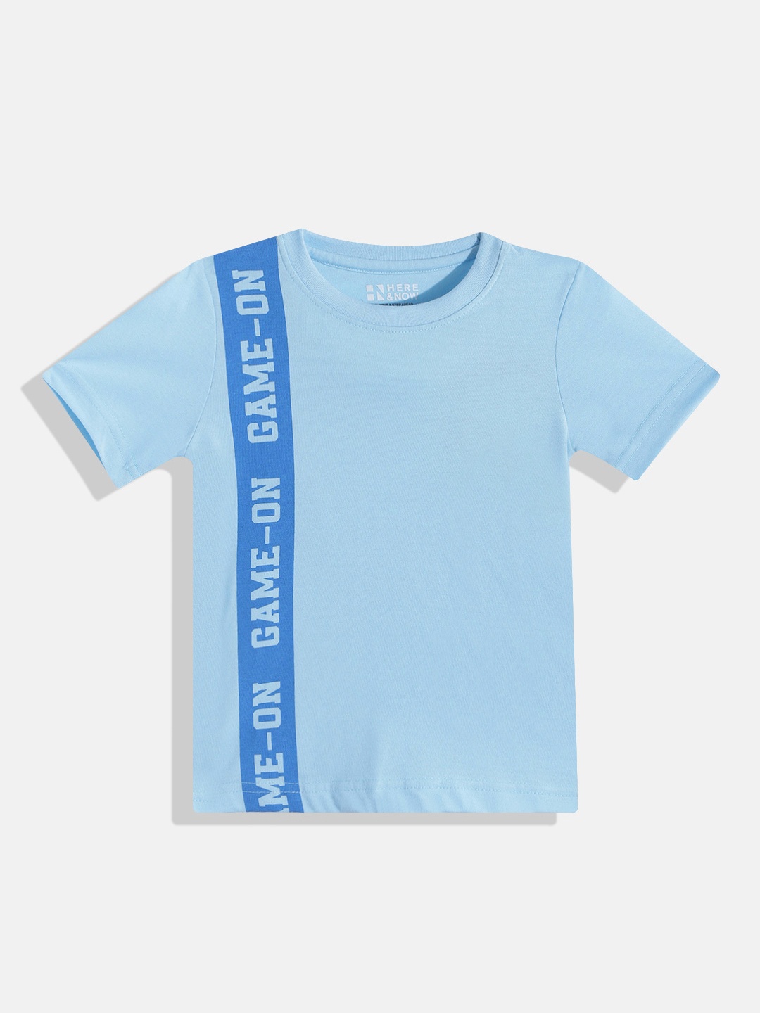 

HERE&NOW Boys Typography Printed T-shirt, Blue