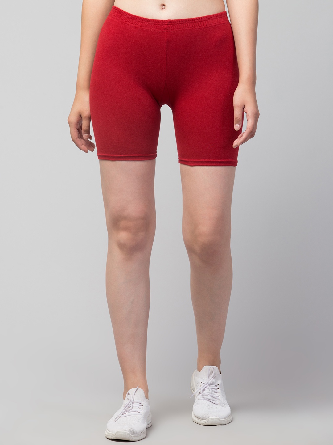 

Lebami Women Skinny Fit Cycling Sports Shorts, Maroon
