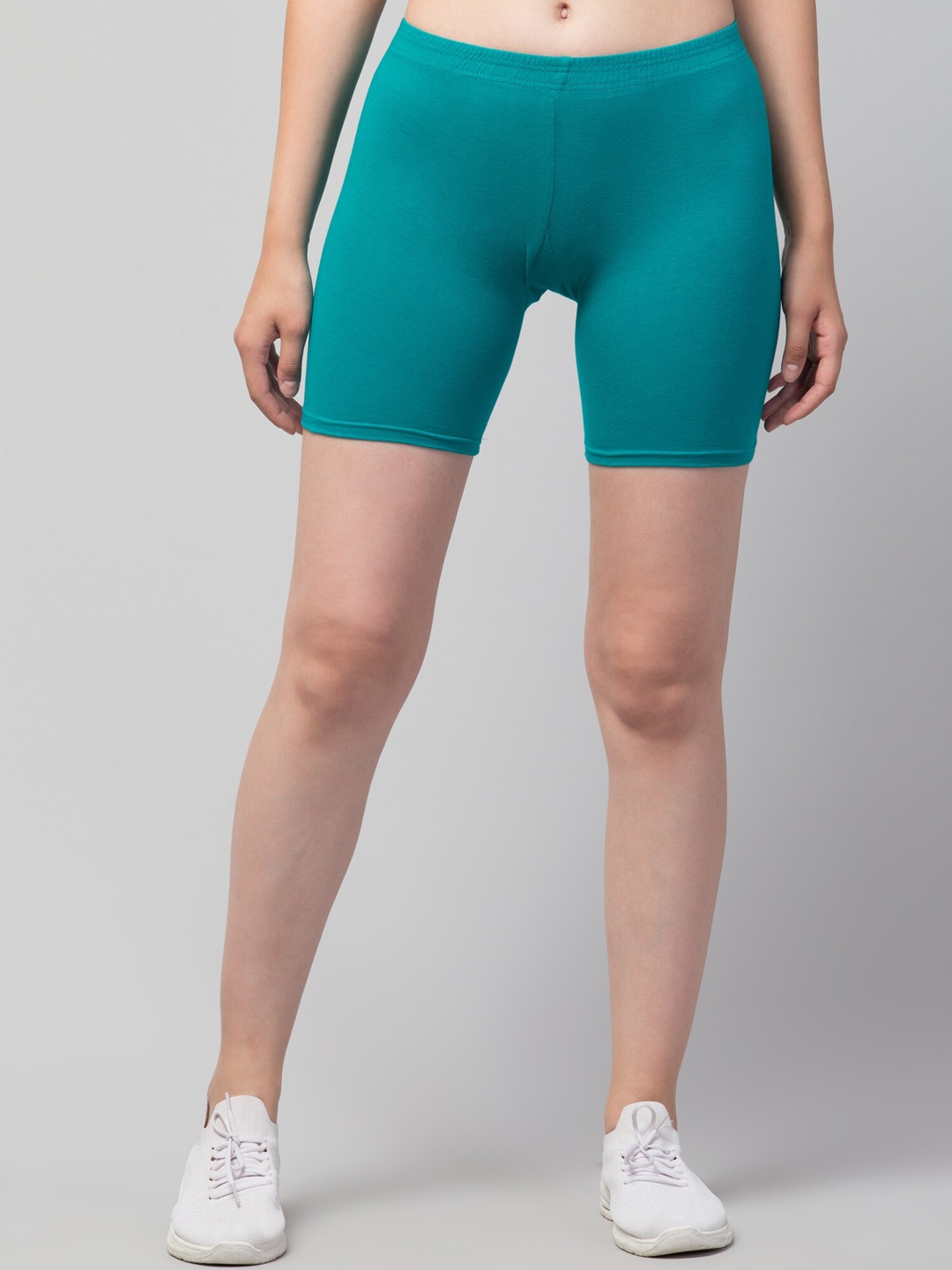 

Lebami Women Skinny Fit Pure Cotton Cycling Sports Shorts, Teal