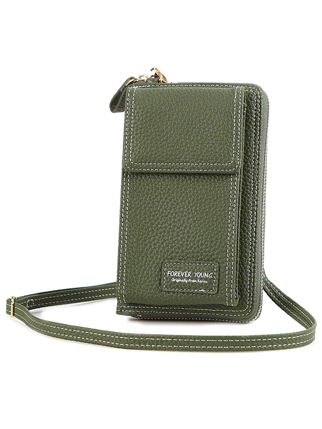 

Diva Dale Pu Structured Sling Bag, Green