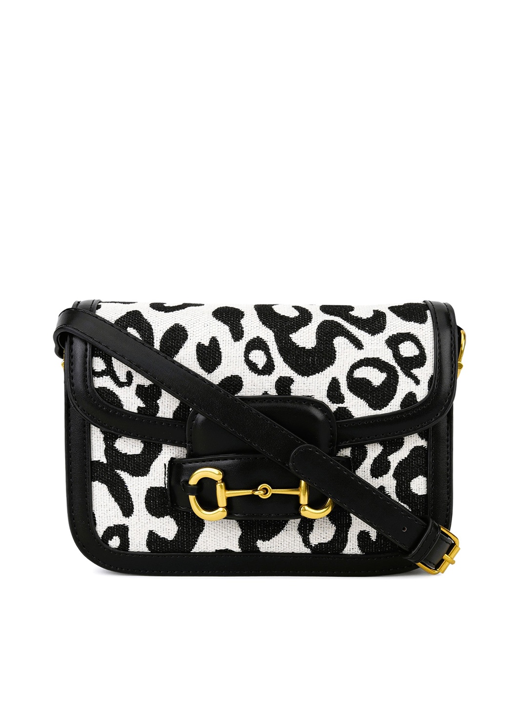 

Diva Dale Leopard Printed Spacious Premium Sling Party, Black