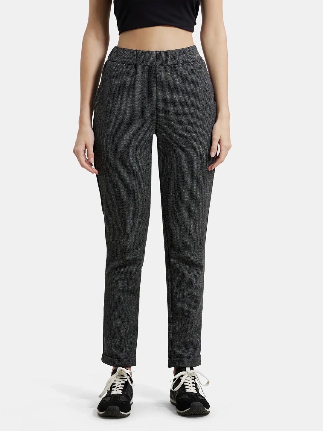 

Jockey Stretch Slim Fit All Day Pant with Side Pockets-IW06, Charcoal