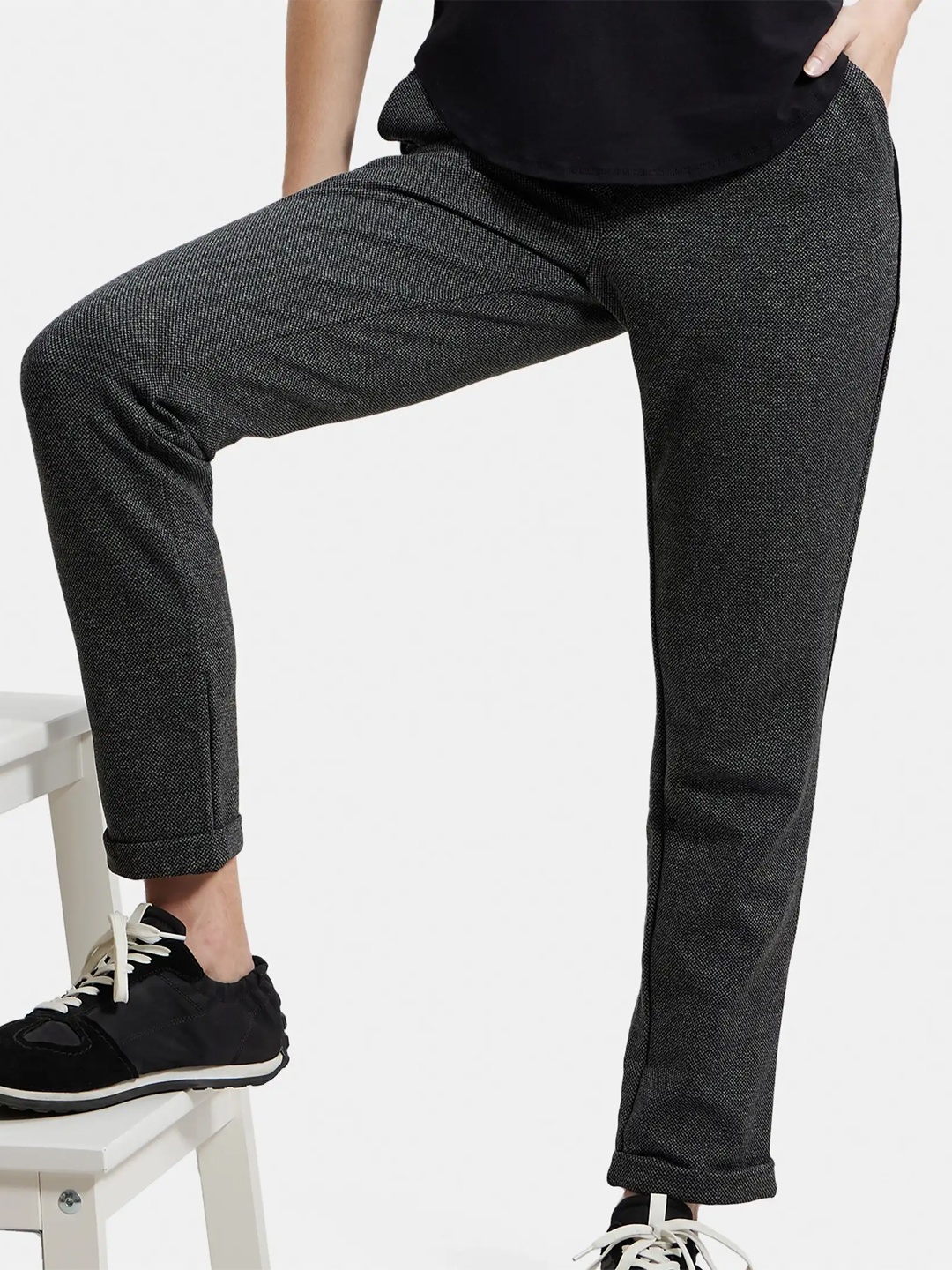 

Jockey Stretch Slim Fit All Day Pant with Side Pockets-IW06, Charcoal