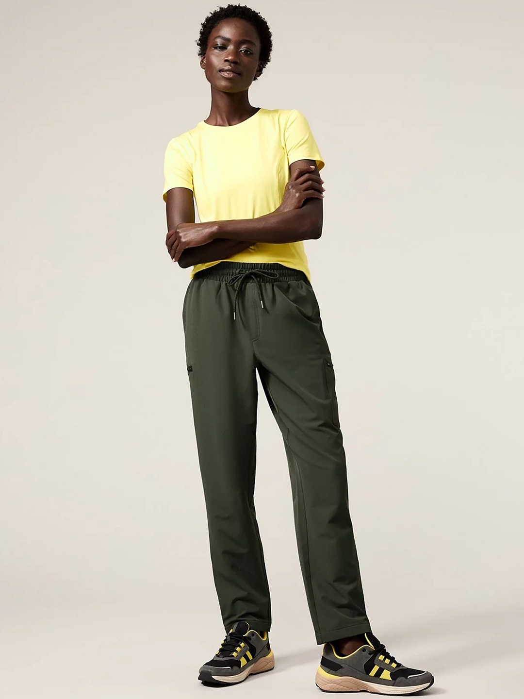 

Marks & Spencer Women Mid Rise Regular Fit Track Pants, Olive