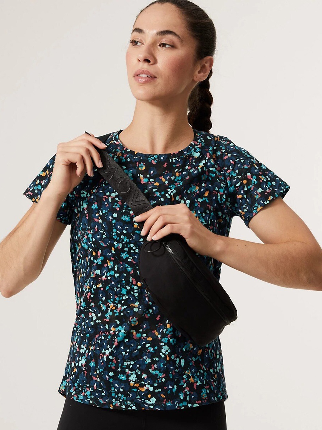 

Marks & Spencer Abstract Printed Yoga T-shirt, Black