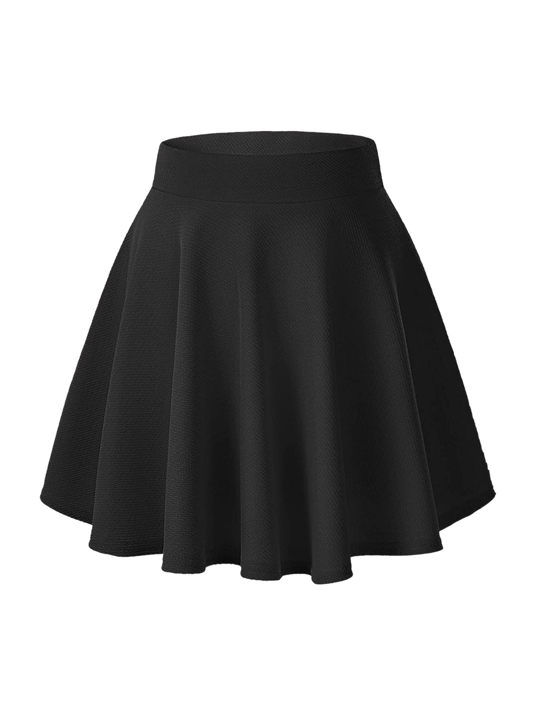 

Samsara Couture Mid Rise Scuba Flared Mini Skirts, Black