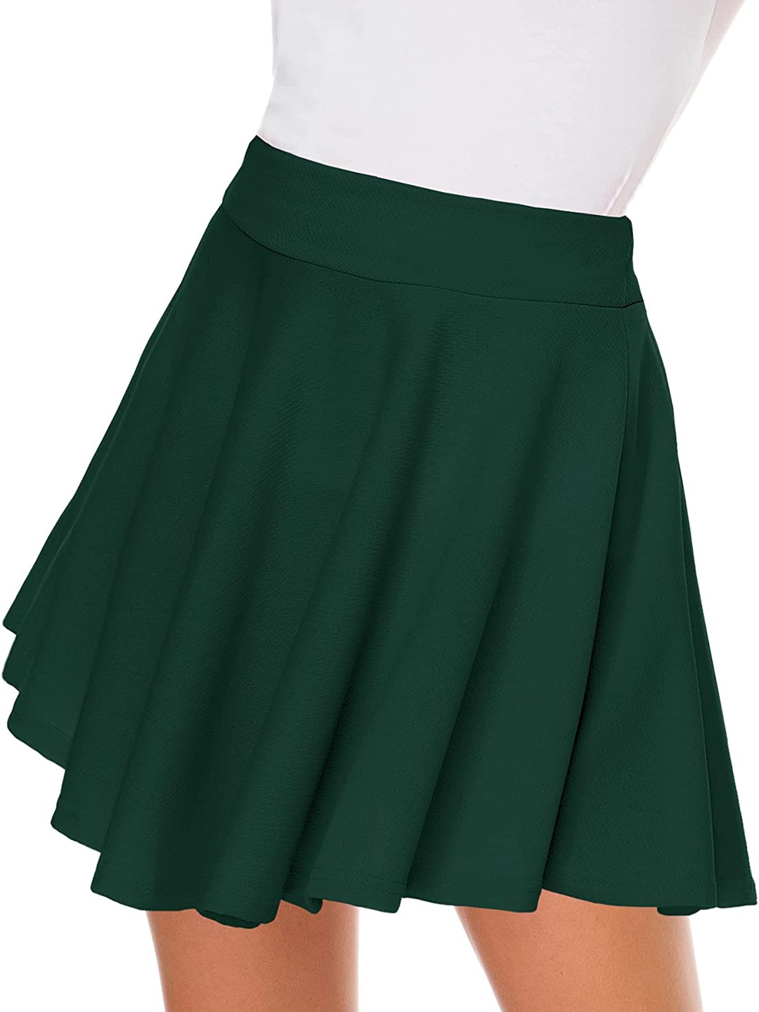 

Samsara Couture Mid Rise Scuba Flared Mini Skirts, Green
