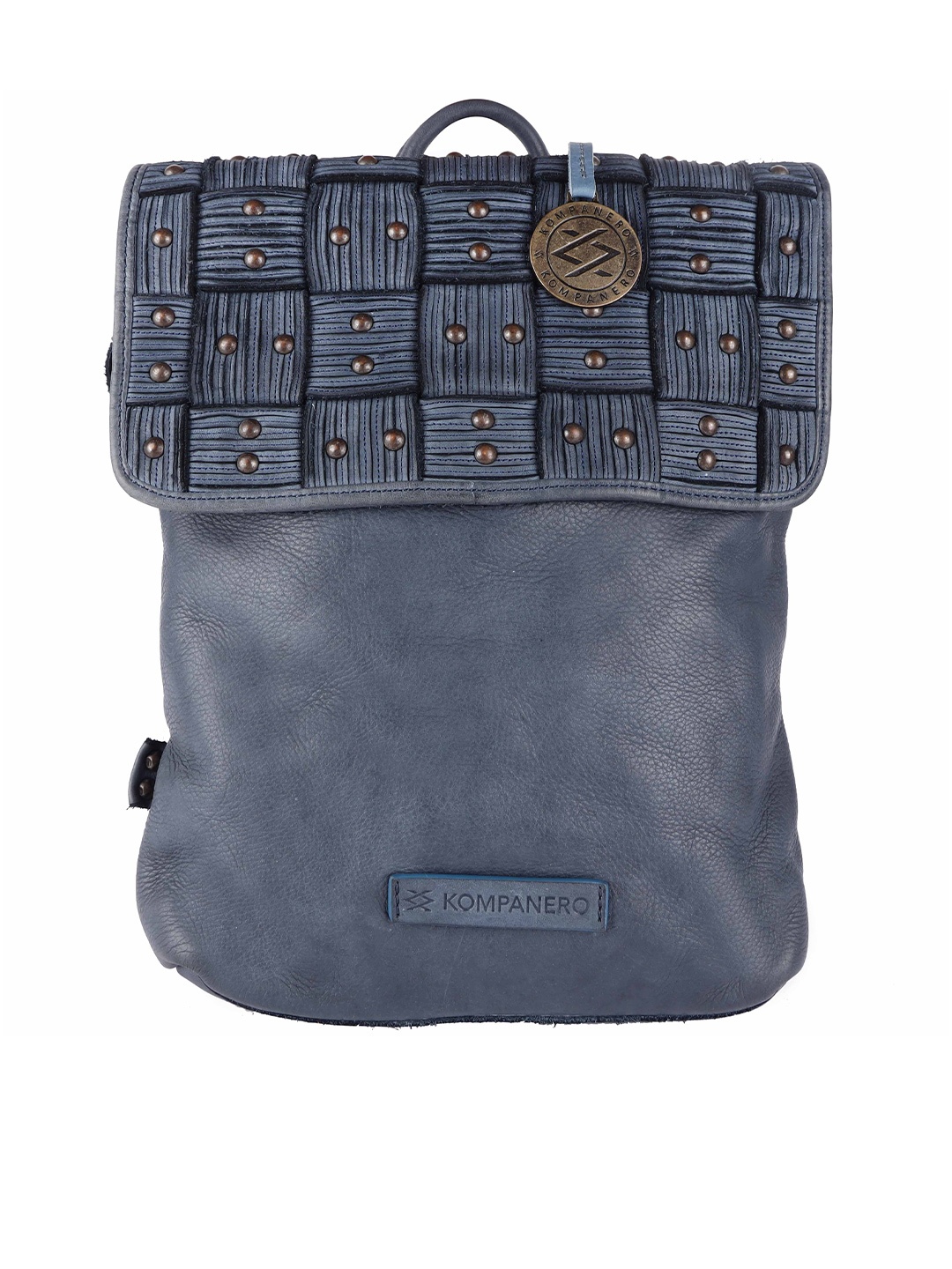 

KOMPANERO Textured Leather Backpack, Blue