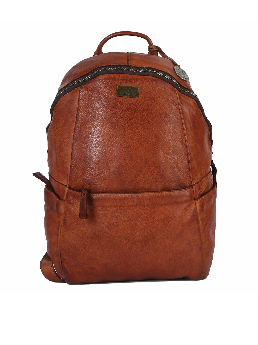 

KOMPANERO Textured Leather Backpack, Tan