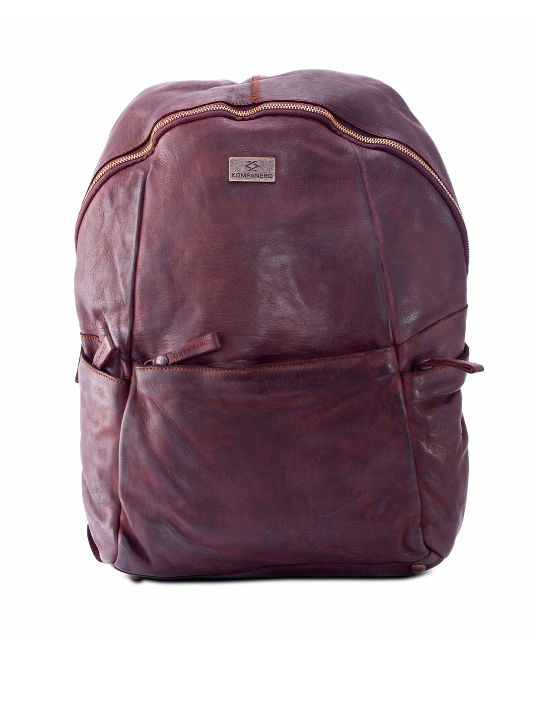 

KOMPANERO Leather Laptop Backpack, Brown