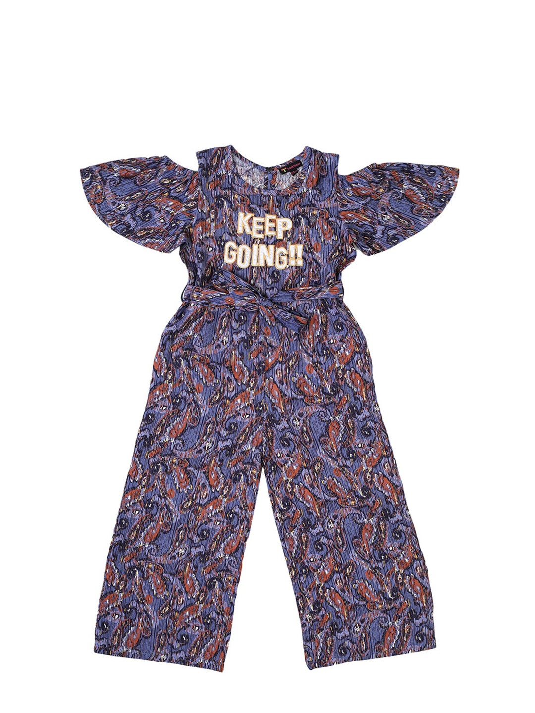 

toothless Girls Printed Cotton Basic Jumpsuit, Blue
