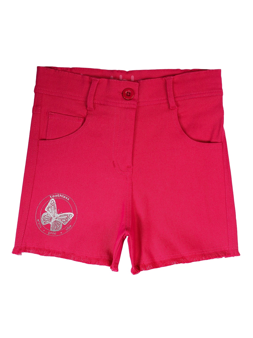 

toothless Girls Mid-Rise Regular Cotton Shorts, Pink