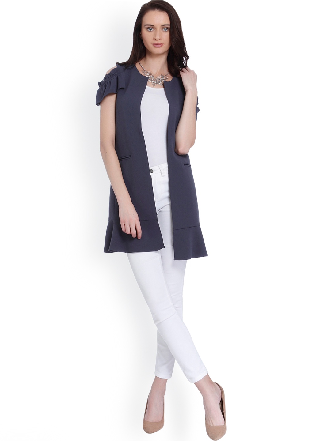 

Vero Moda Women Grey Solid Coat
