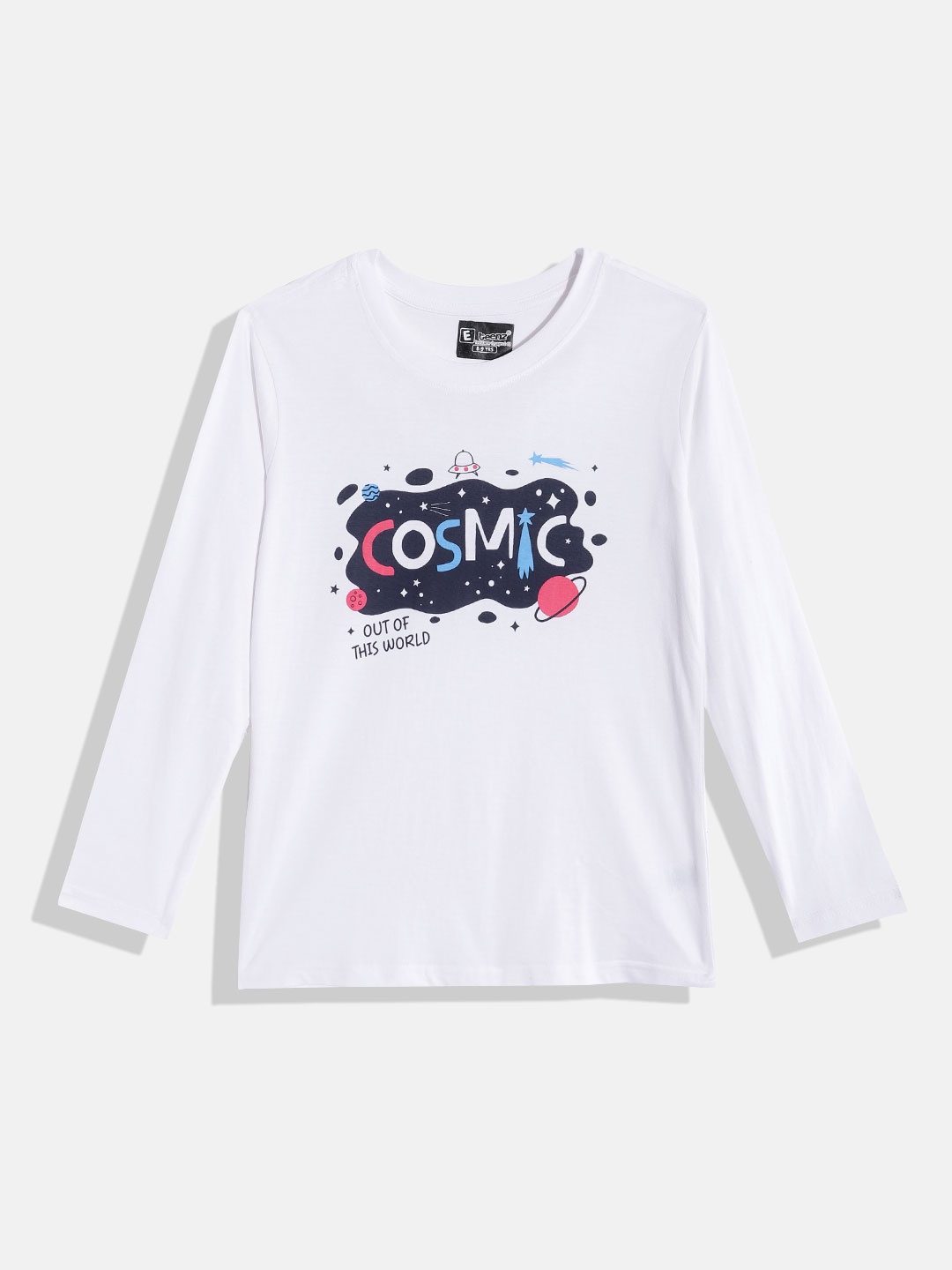 

Eteenz Boys Typography Printed Pure Cotton T-shirt, White