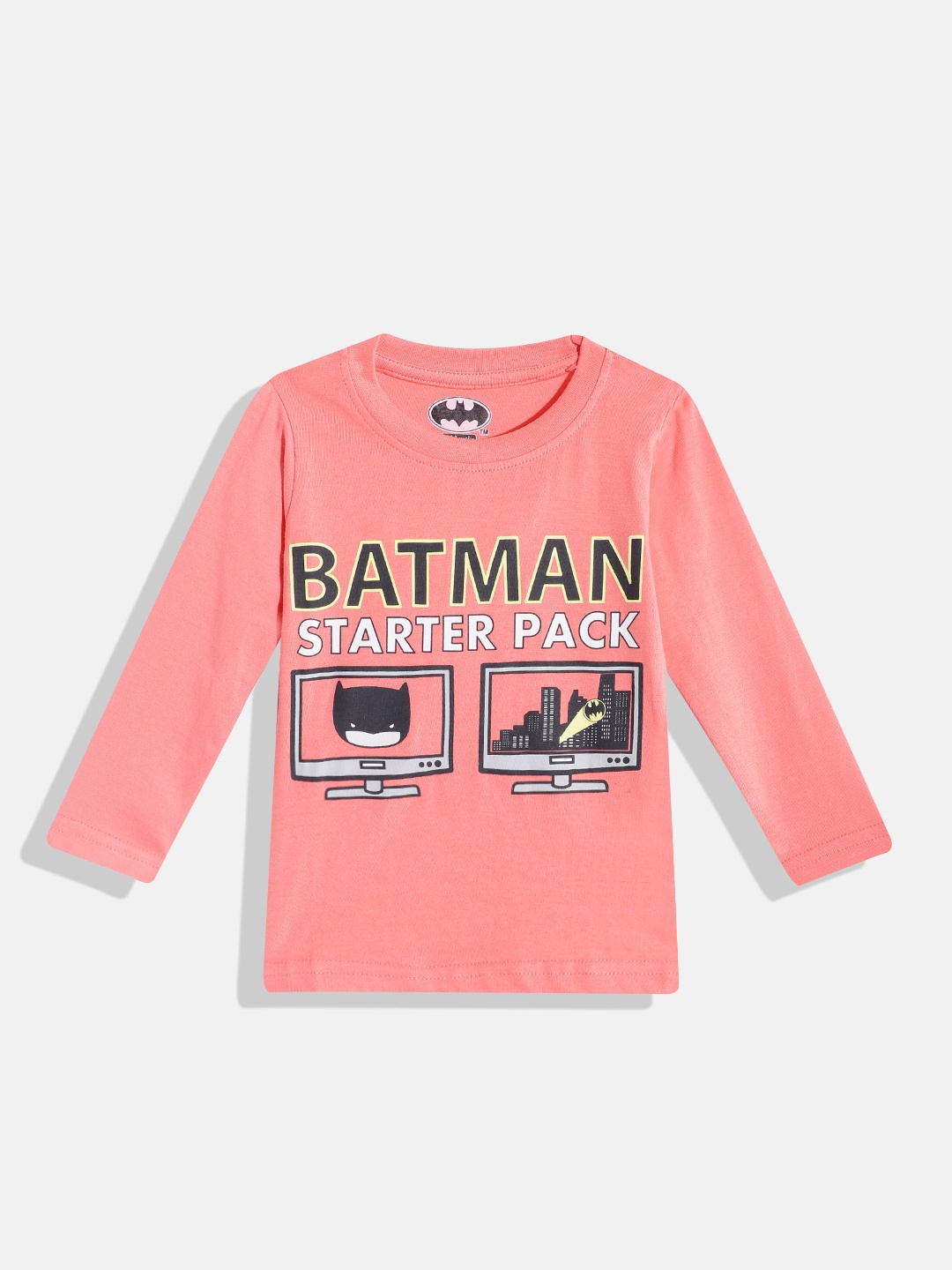 

Eteenz Infant Boys Premium Cotton Batman Printed T-shirt, Peach