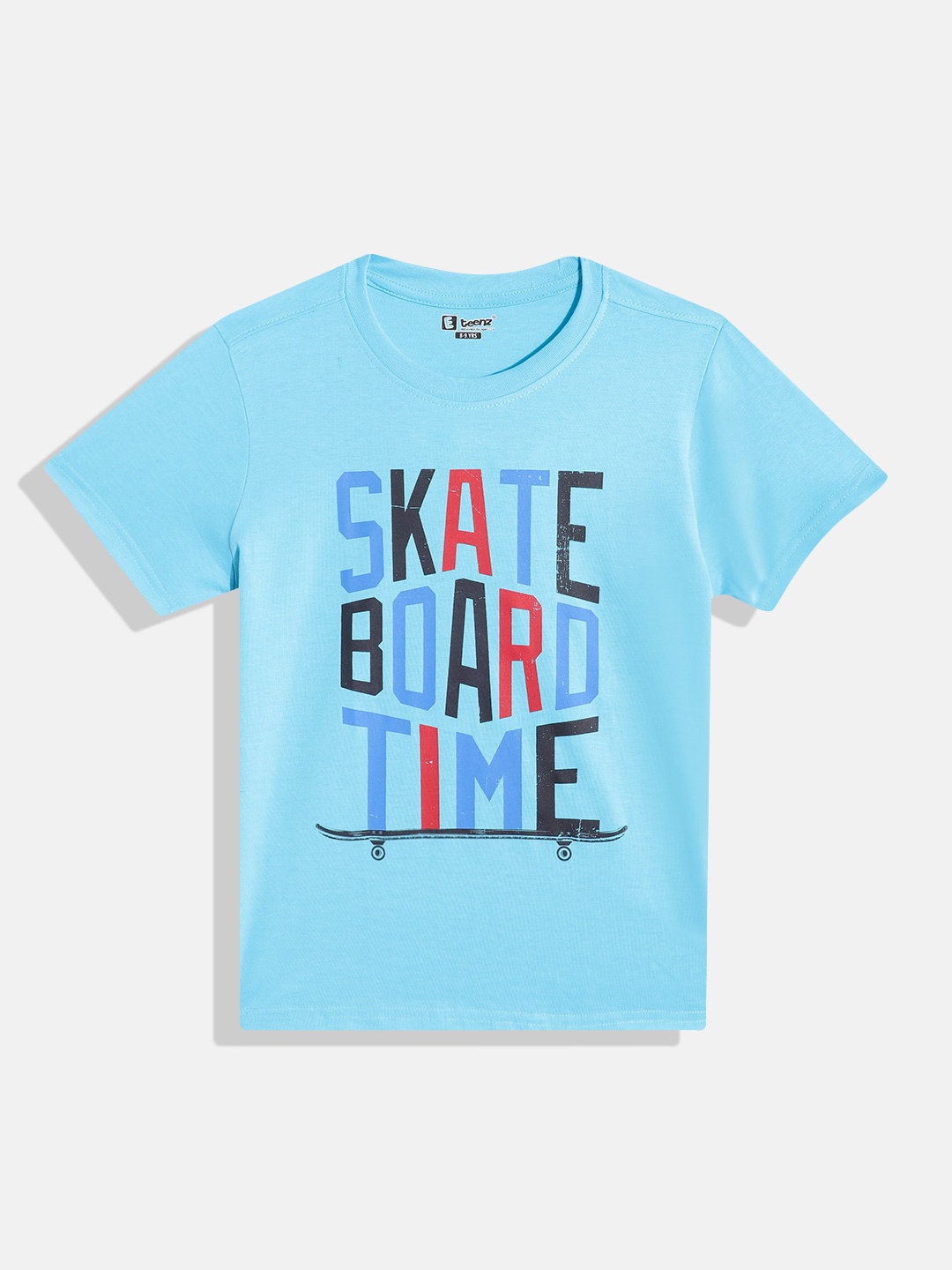 

Eteenz Boys Typography Printed Pure Cotton T-shirt, Blue