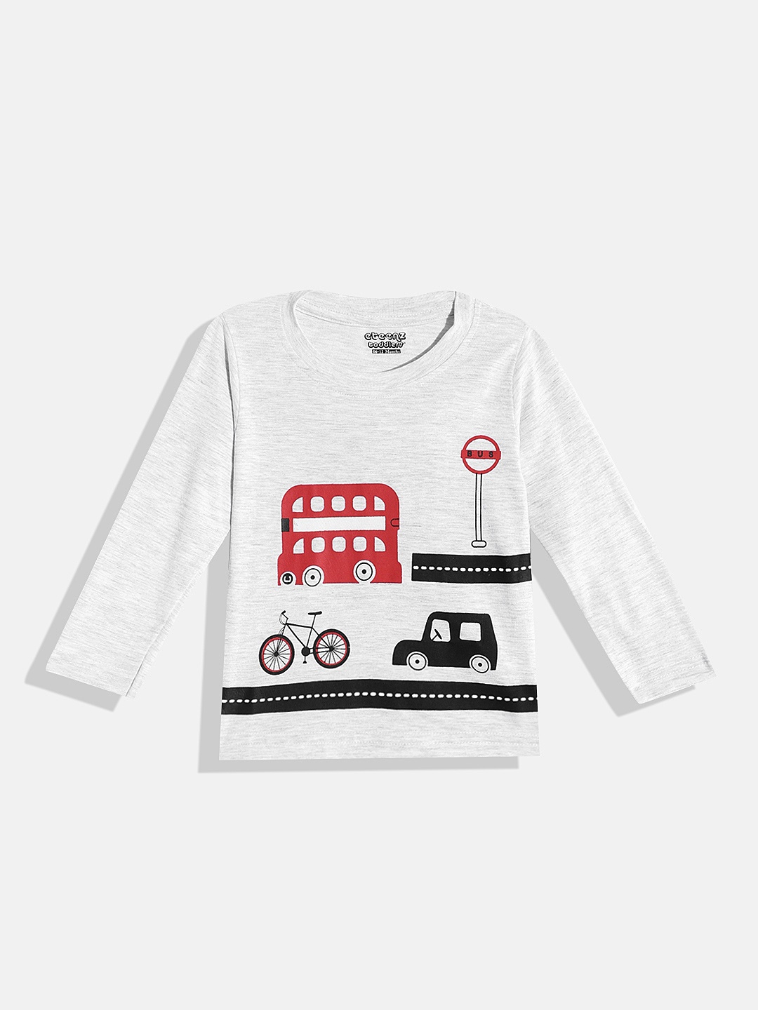 

Eteenz Infant Boys Premium Cotton Graphic Printed T-shirt, Grey
