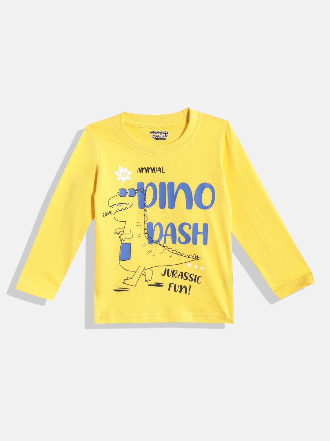 

Eteenz Infant Boys Premium Cotton Typography Print T-shirt, Yellow