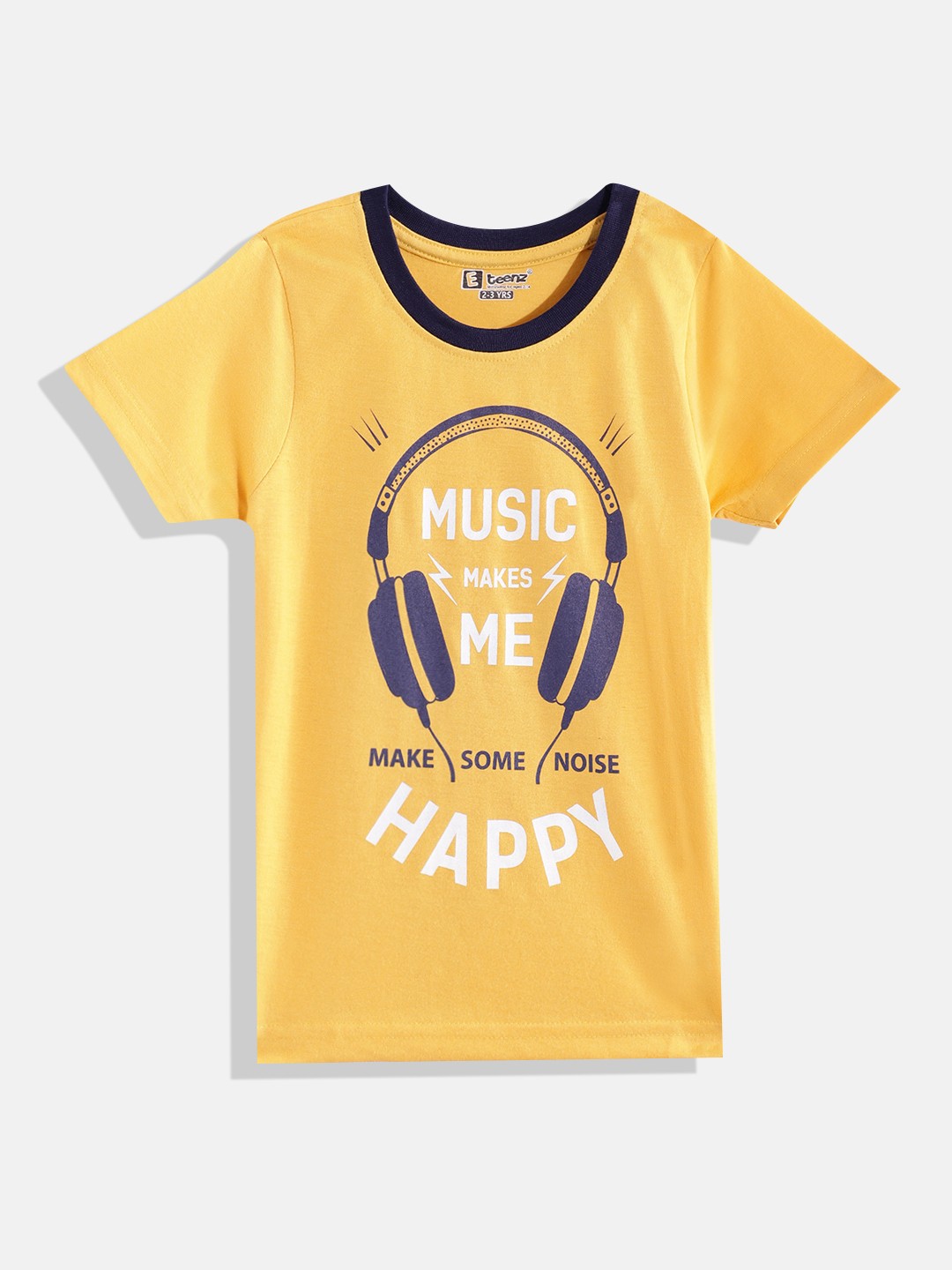 

Eteenz Boys Premium Cotton Typography Print T-shirt, Yellow