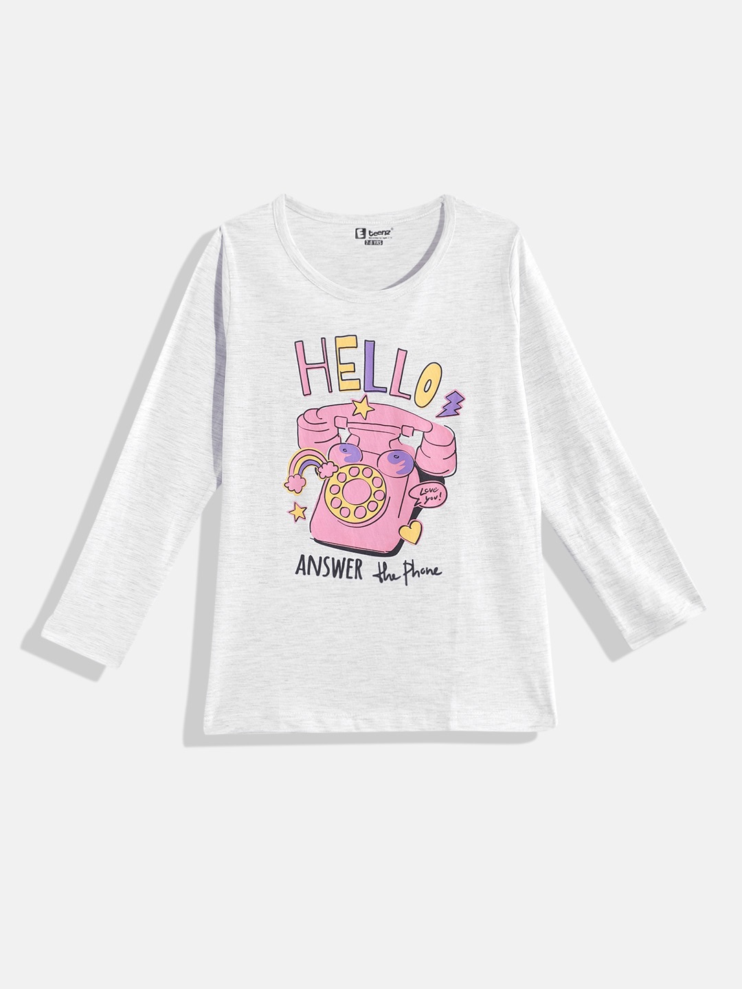Eteenz Boys Pure Cotton Typography Printed T-shirt, Grey