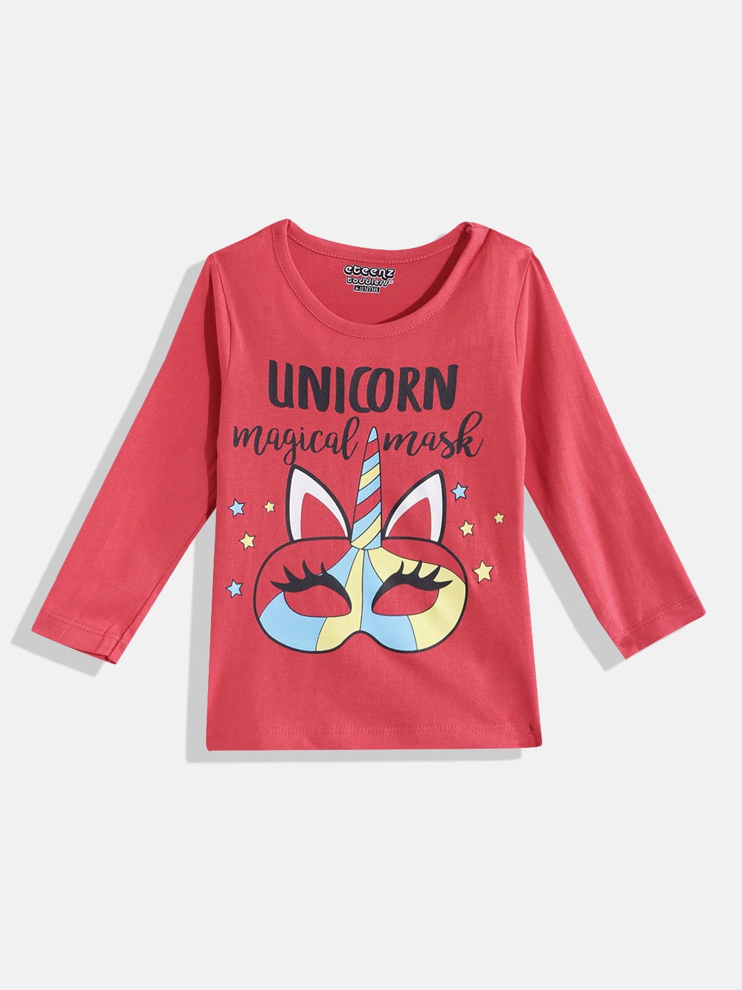 

Eteenz Infant Girls Graphic & Typography Printed Premium Cotton T-shirt, Red