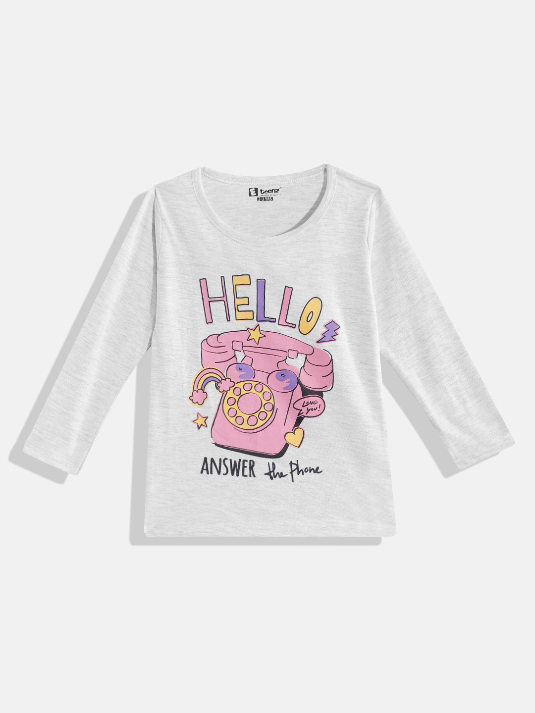 

Eteenz Girls Premium Cotton Graphic Printed T-shirt, White