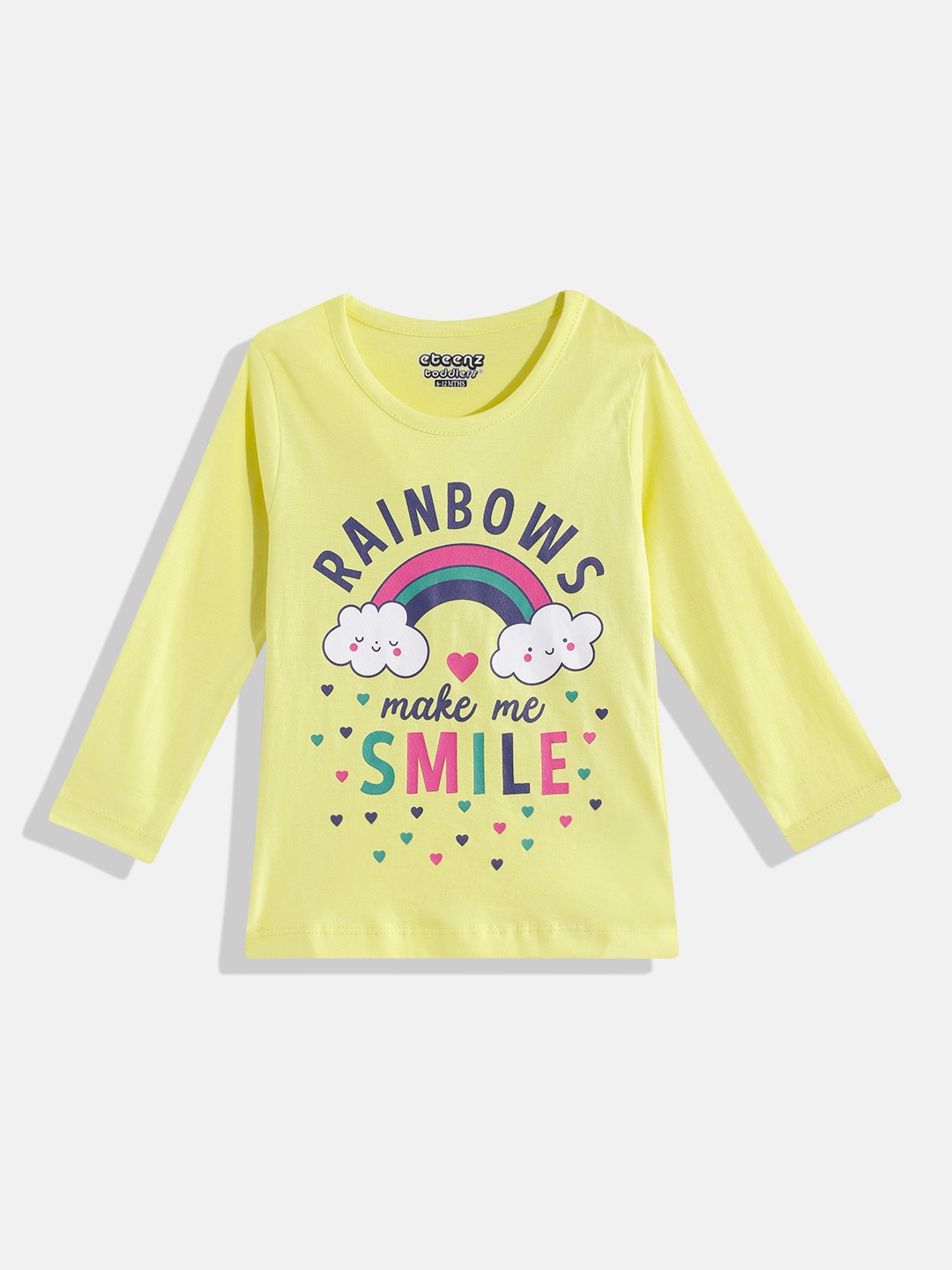 

Eteenz Infant Girls Graphic & Typography Printed Premium Cotton T-shirt, Yellow