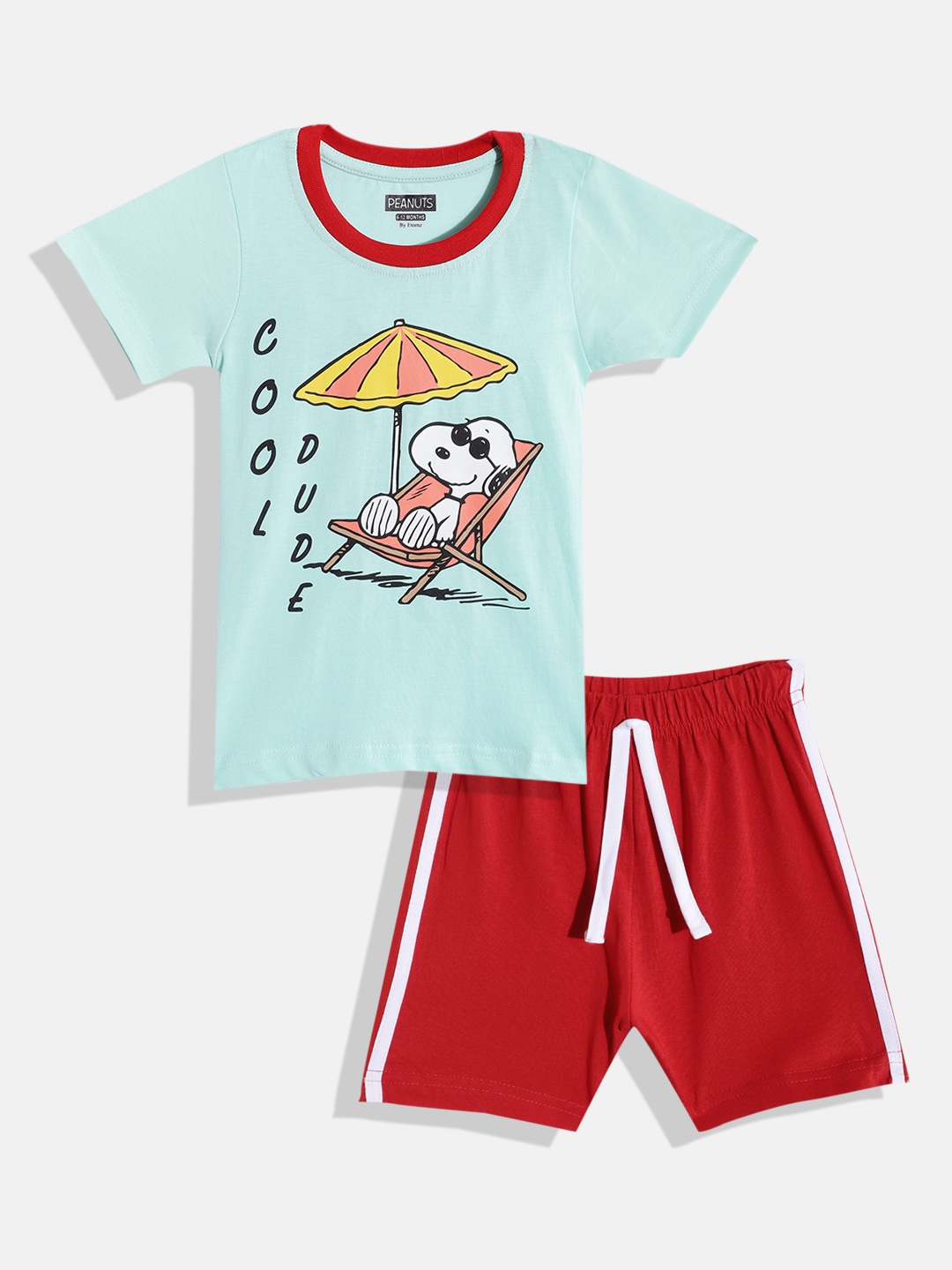 

Eteenz Infant Boys Premium Cotton Snoopy Printed T-shirt With Shorts, Green