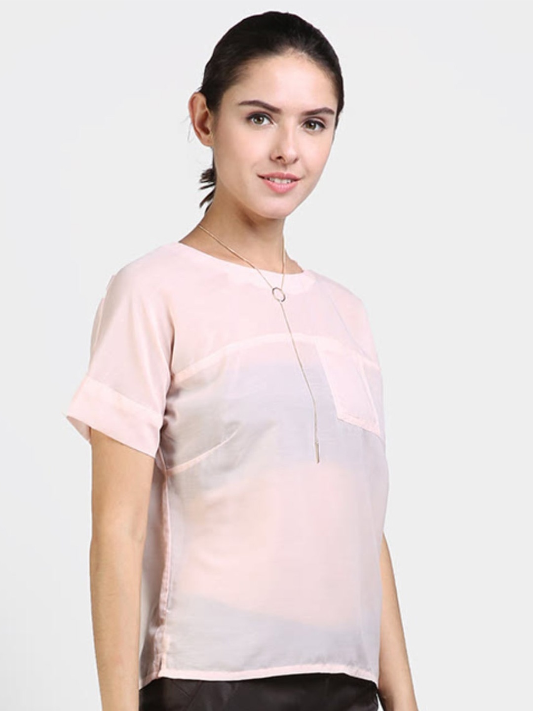

Chanira La Parezza Round Neck Short Sleeves Top, Pink