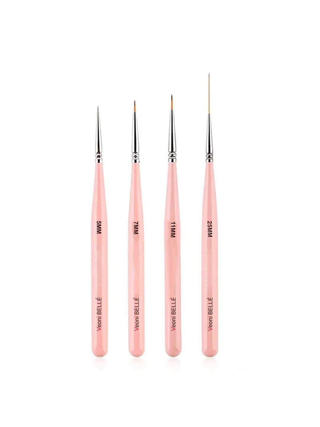 

Veoni BELLE Set Of 4 Nail Art Liner Brushes, Pink