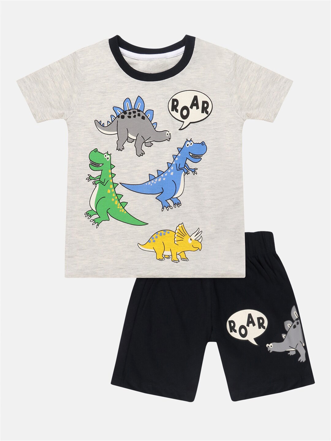 

YK Boys Graphic Printed Short Sleeves T-shirt with Shorts, Grey
