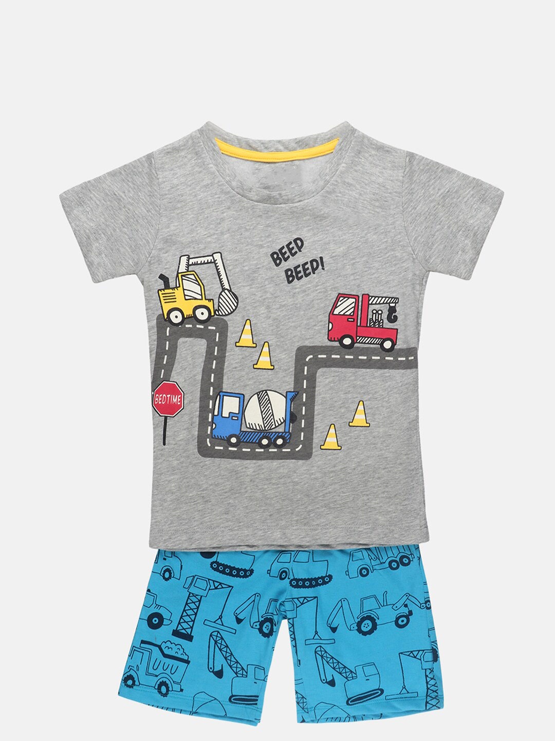 

YK Boys Graphic Printed T-Shirt With Shorts, Grey