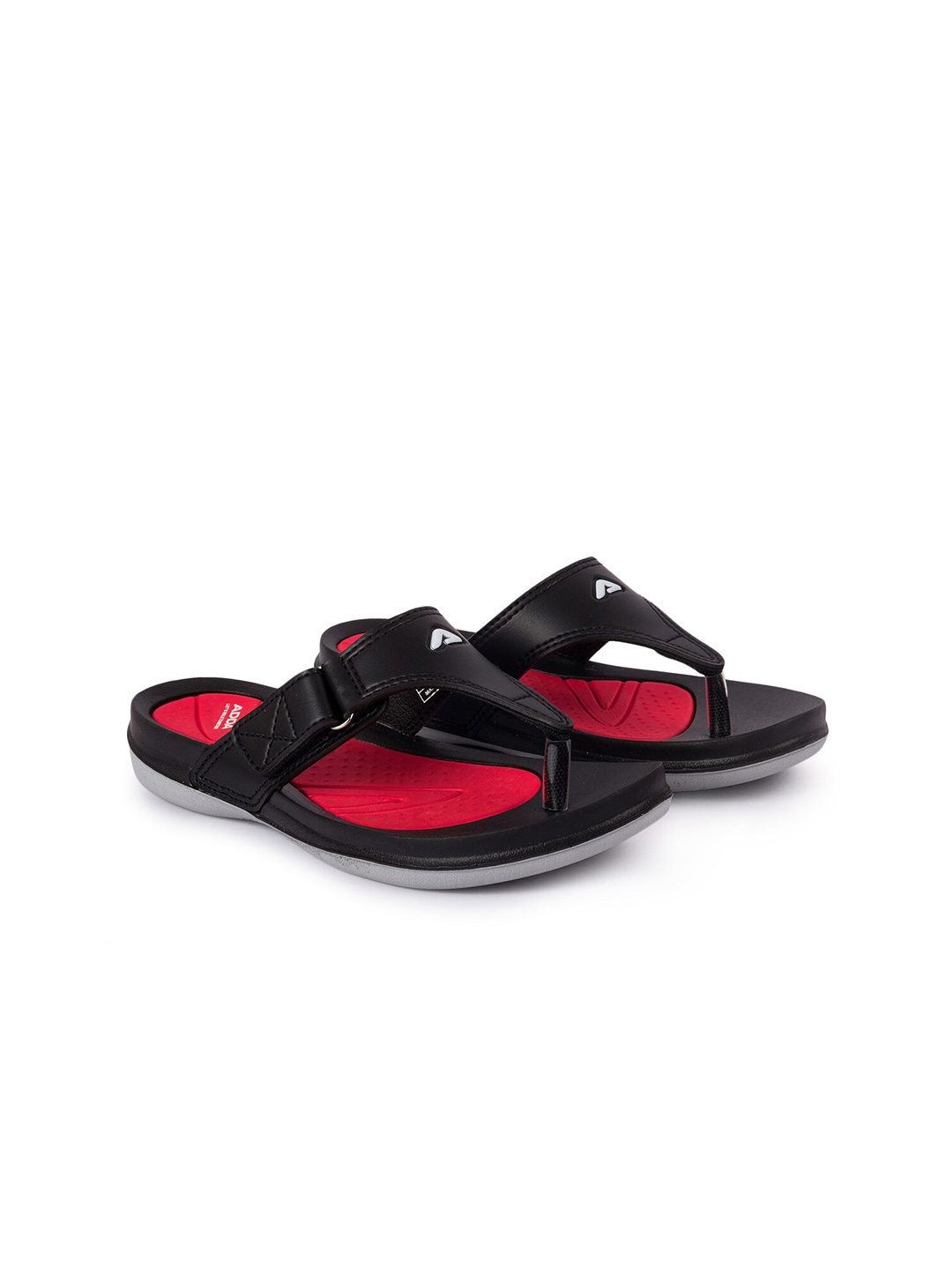 

Adda Women Colourblocked Rubber Thong Flip-Flops, Black