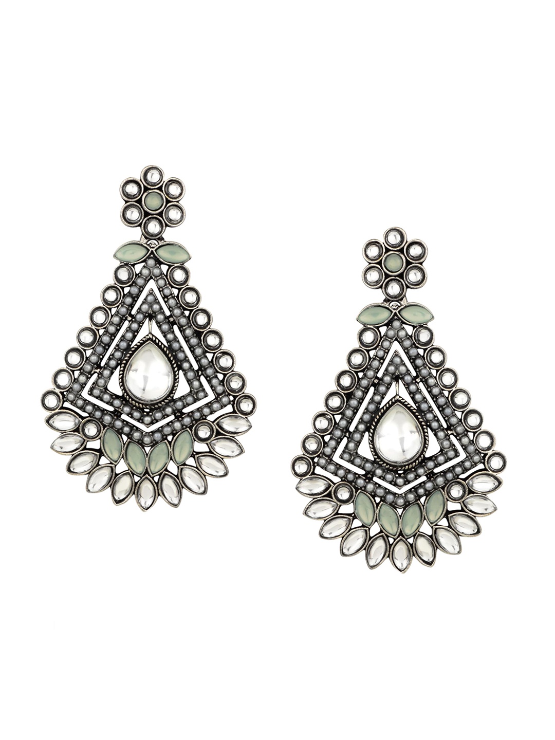 

Atasi International Silver-Plated Contemporary Drop Earrings