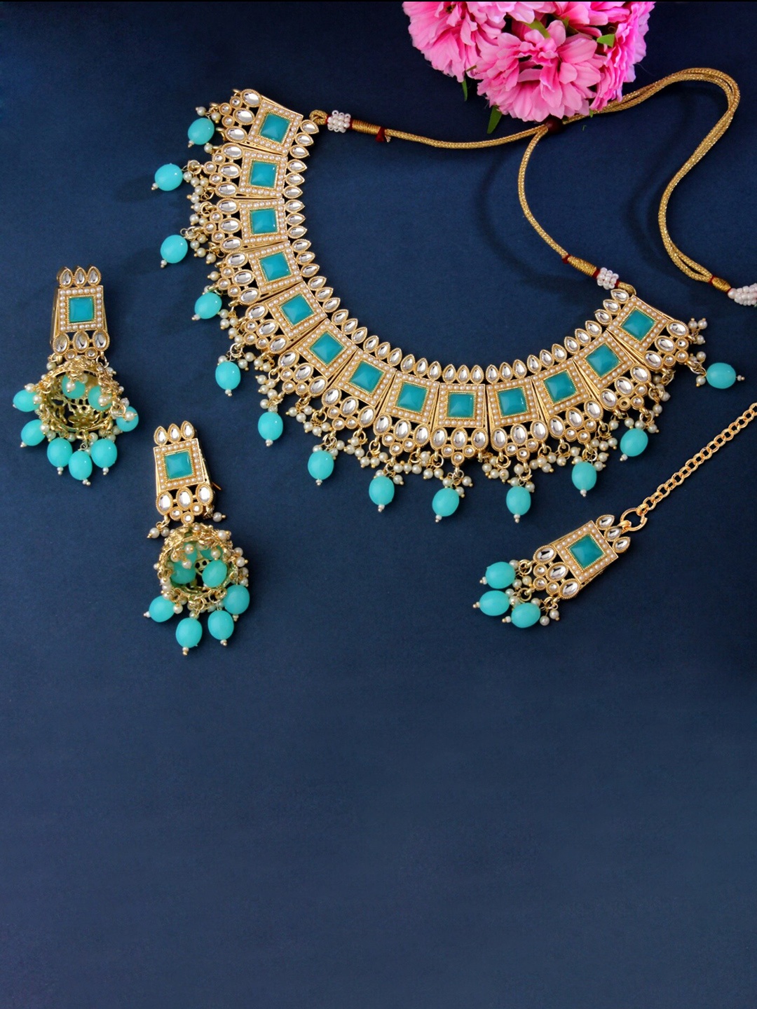 

Atasi International Gold-Plated Kundan-Studded Jewellery Set